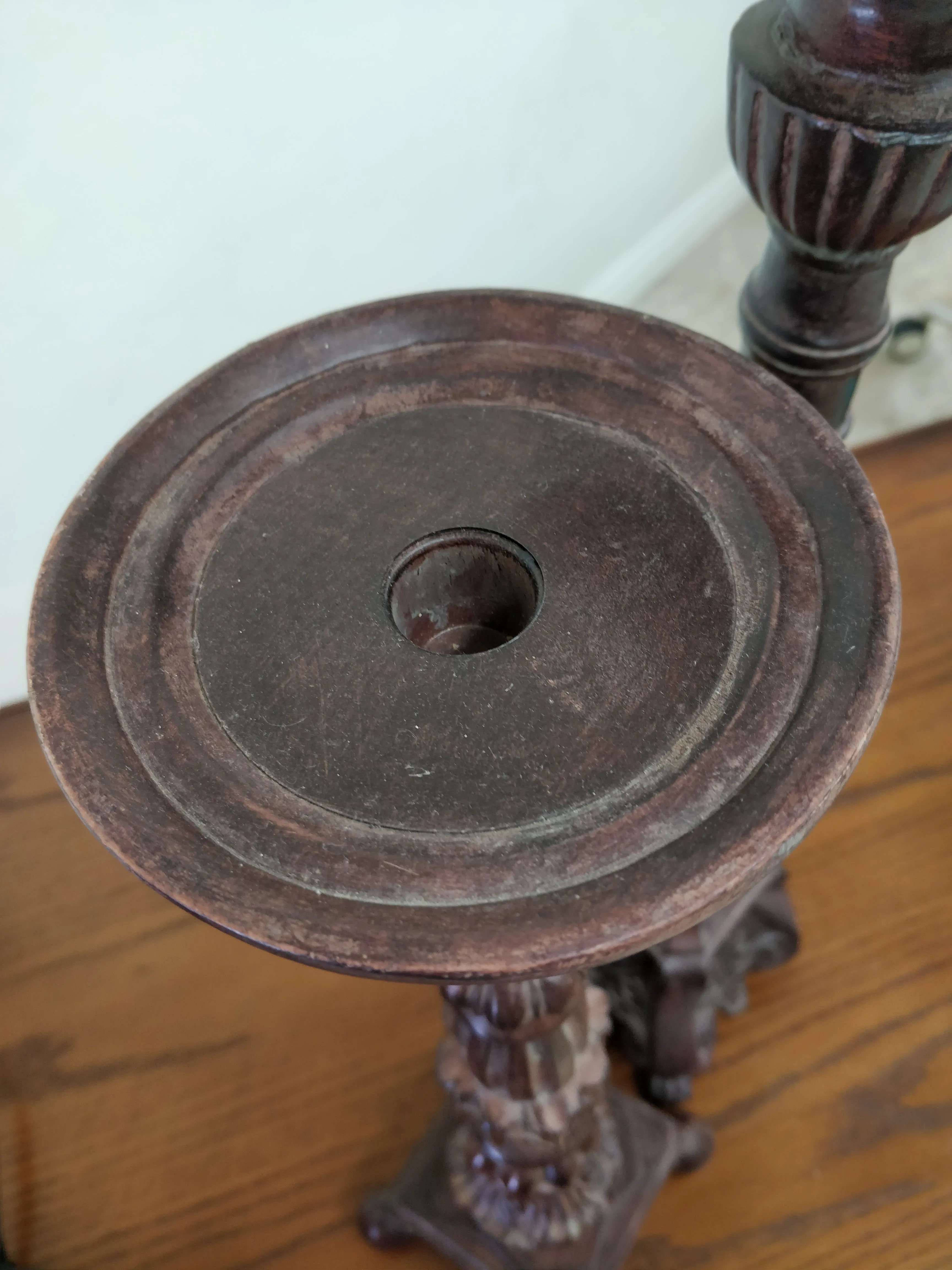 Vintage Solid Wood Candle Holder