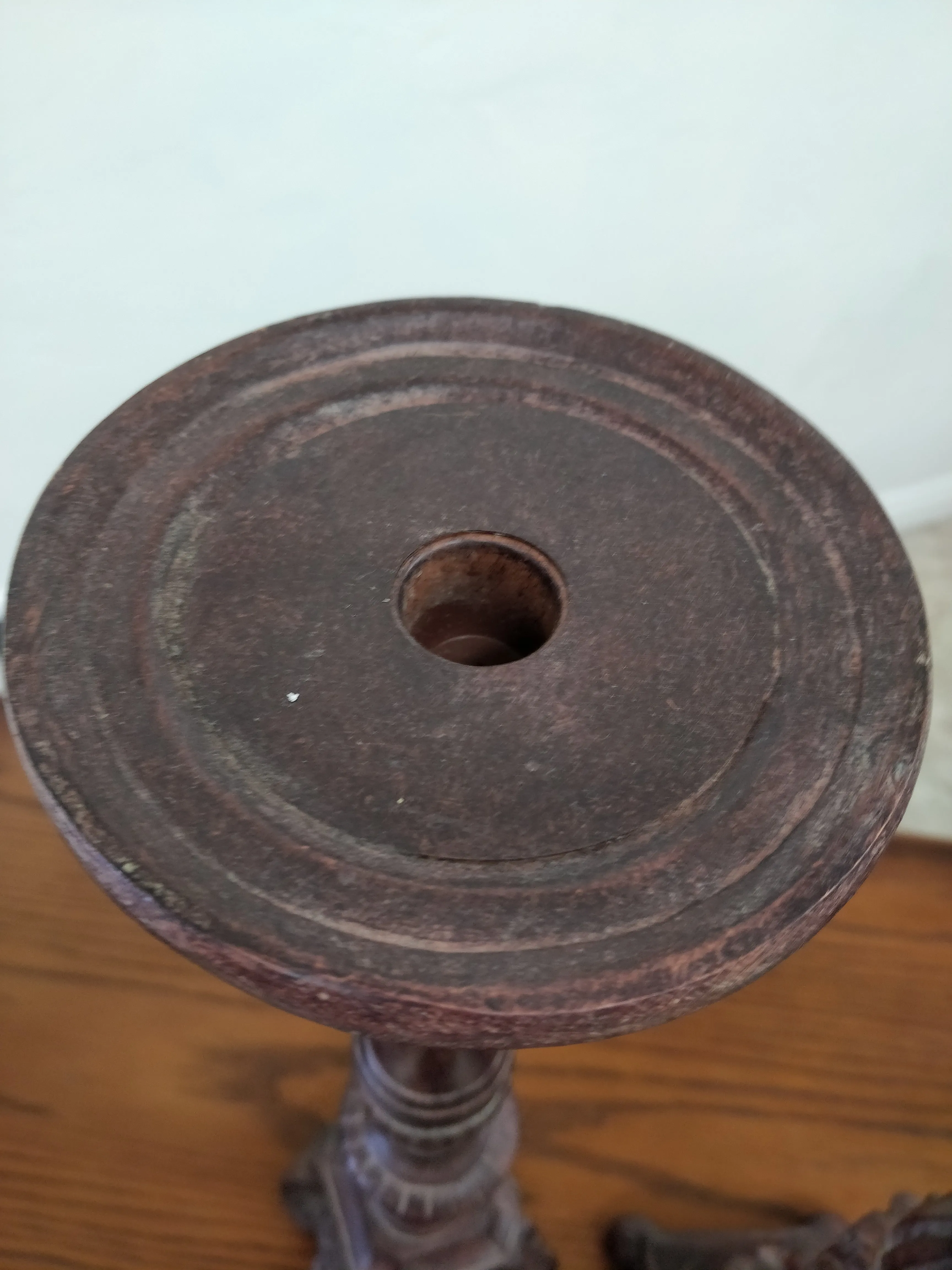 Vintage Solid Wood Candle Holder