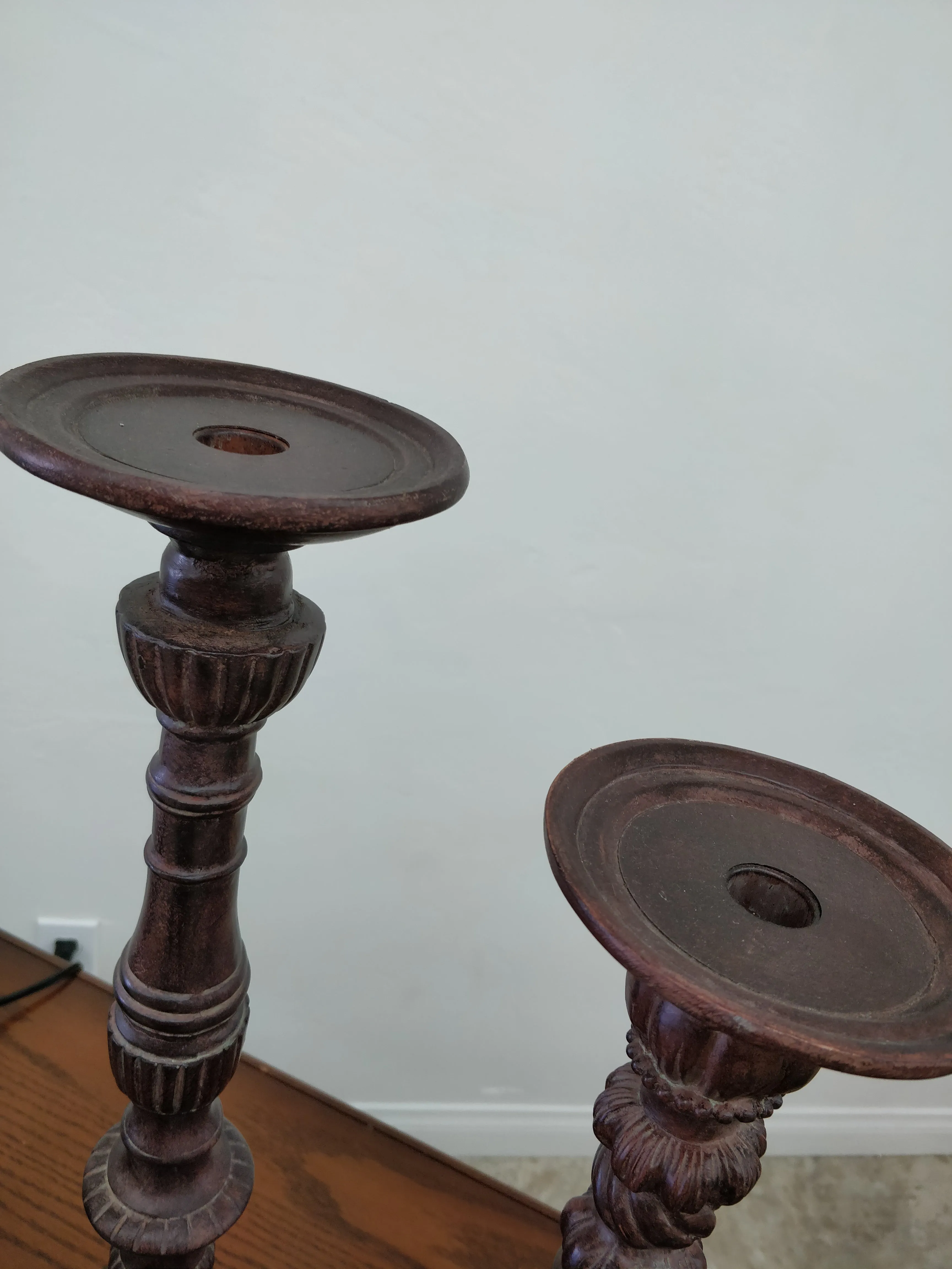 Vintage Solid Wood Candle Holder