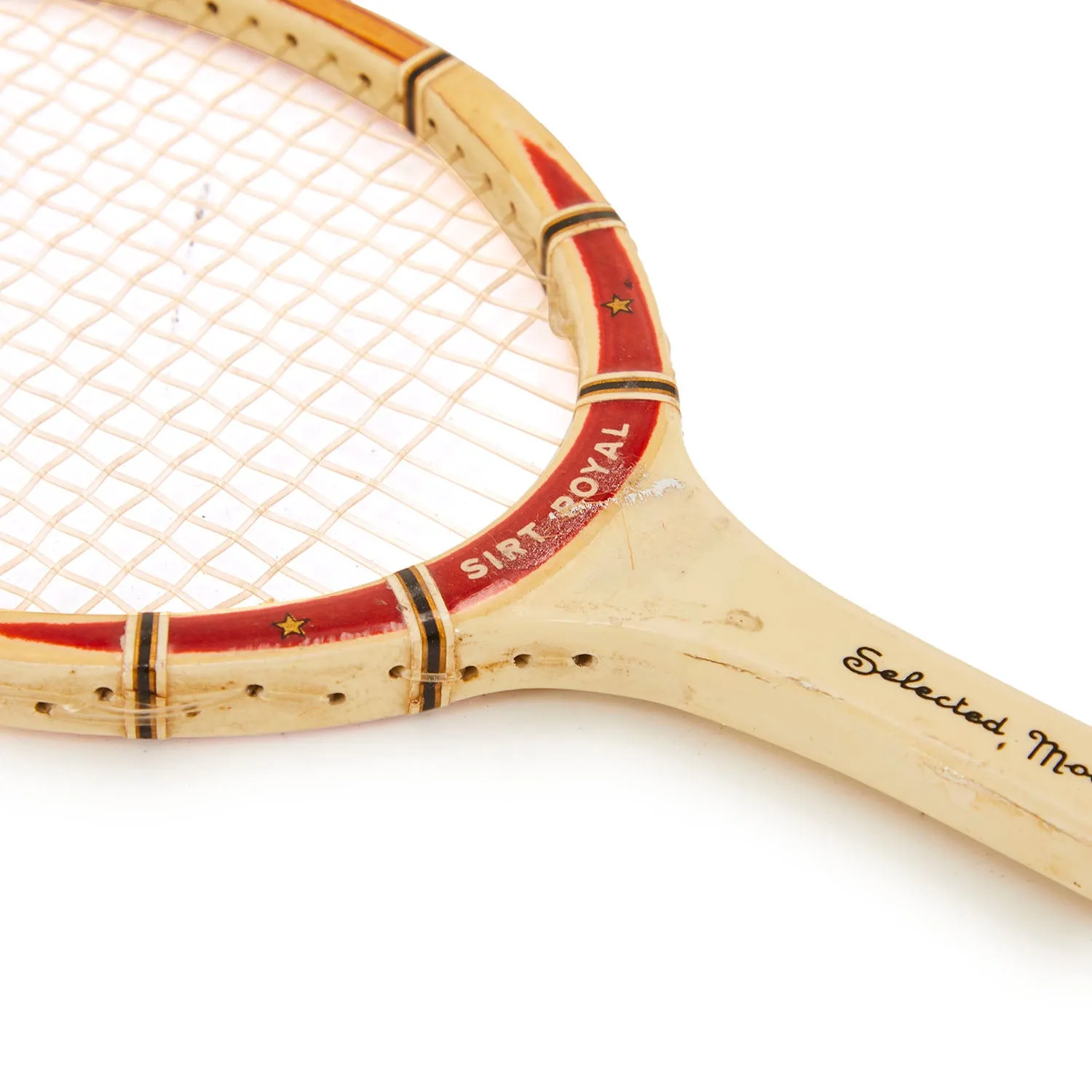 White Vintage Badminton Racket (A D)