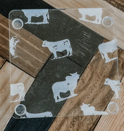 Whole Herd Set of 4 Western Classic Acrylic Coasters WHWCAC