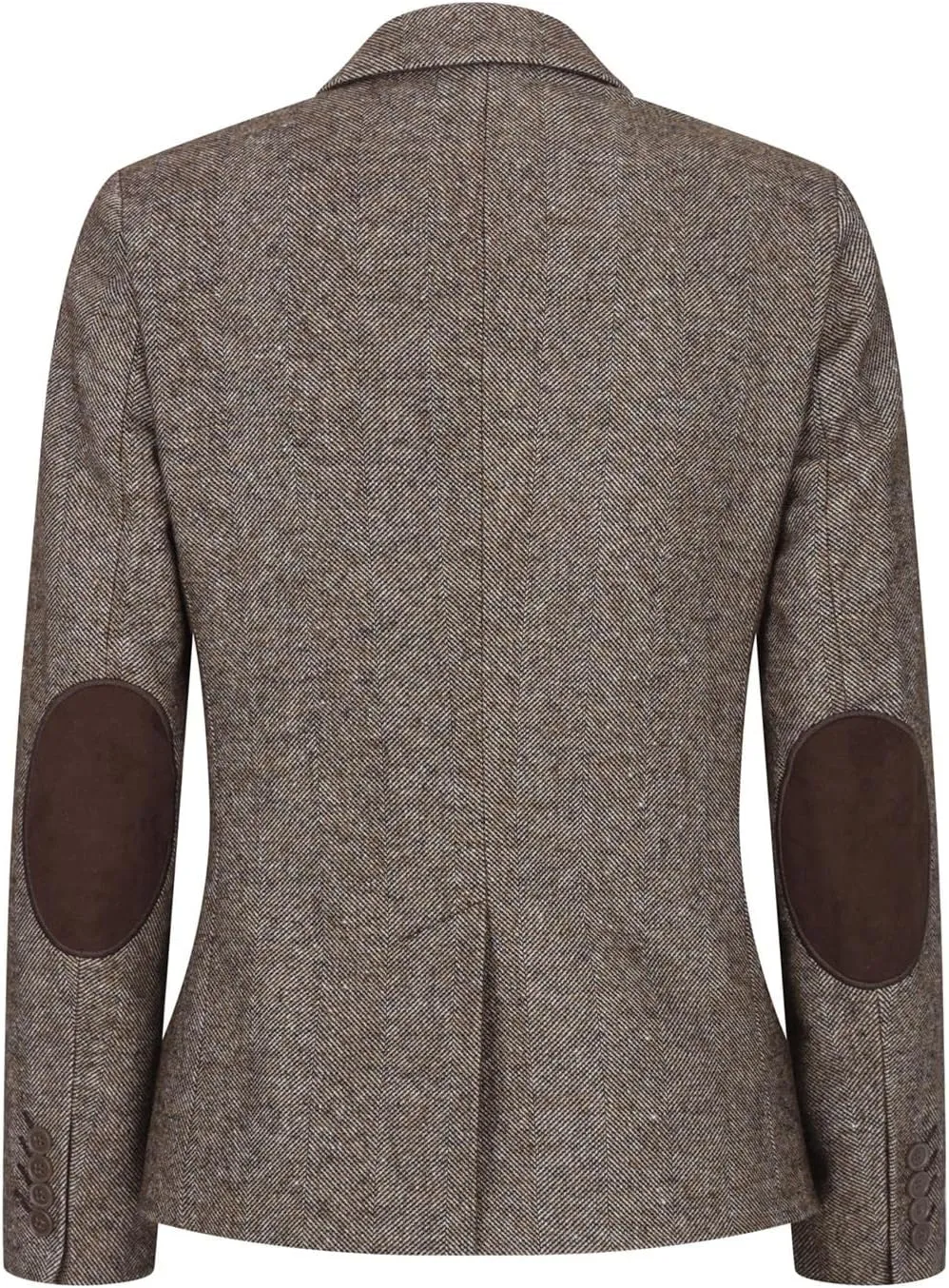 Women Blazer Tweed Herringbone Wool Classic Smart Casual Vintage Check 1920s