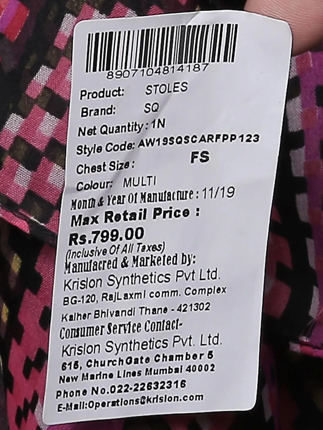 Women Multicoloured Printed Stole