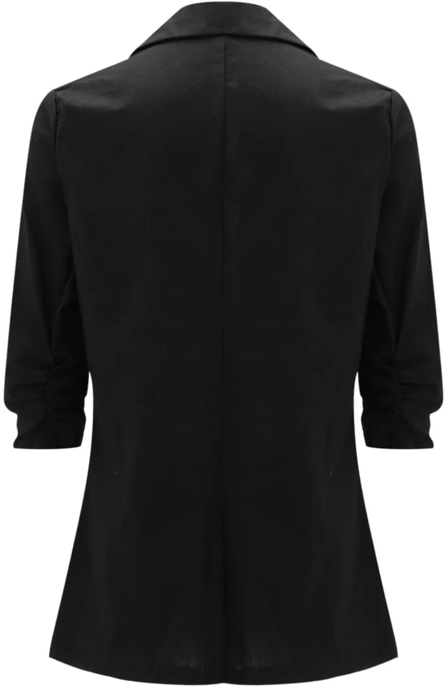 Women's Cropped Blazer Jacket Dressy Cardigan Lightweight Office Jacket Plus Size Open Front Suit Blazers Outerwear