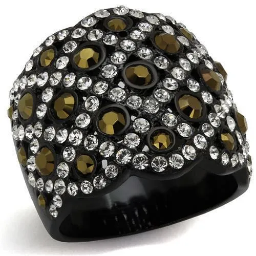 Womens Crystal Rings Metallic Light Gold