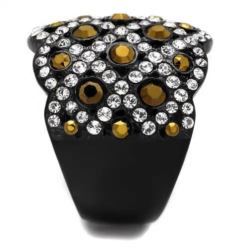 Womens Crystal Rings Metallic Light Gold