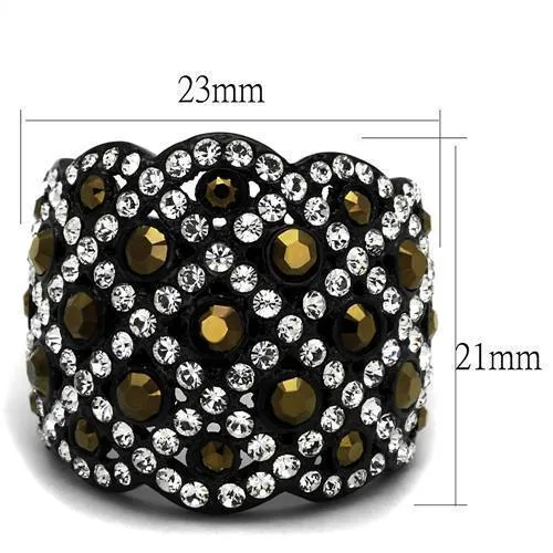 Womens Crystal Rings Metallic Light Gold