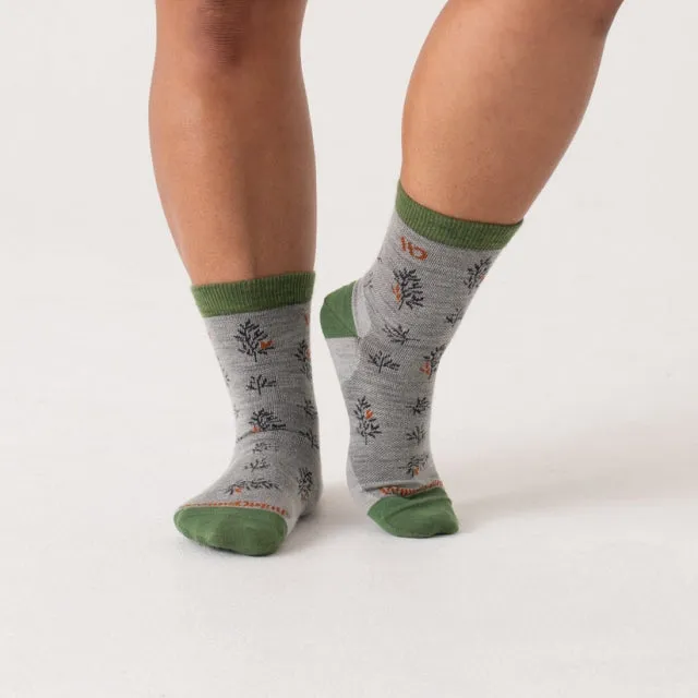 Womens Foliage Lightweight Micro Crew Socks