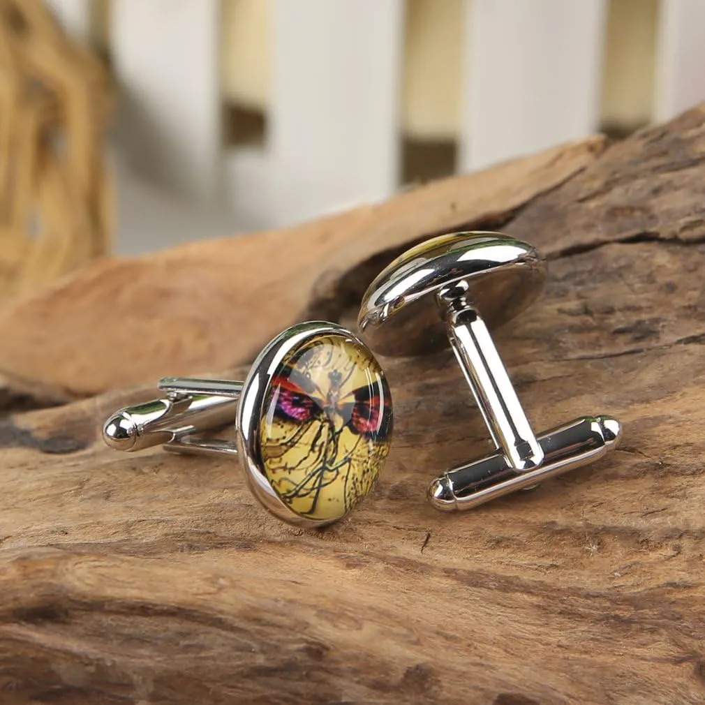 World Map Cufflinks Wedding Vintage Personalised Gifts Father Grandfather Dad Tie Clip Blue ZUNON
